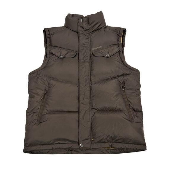 Lafuma Down Puffer Oz Vest Jacket Mens Size M Brown Full Zip & Snap - Picture 1 of 8